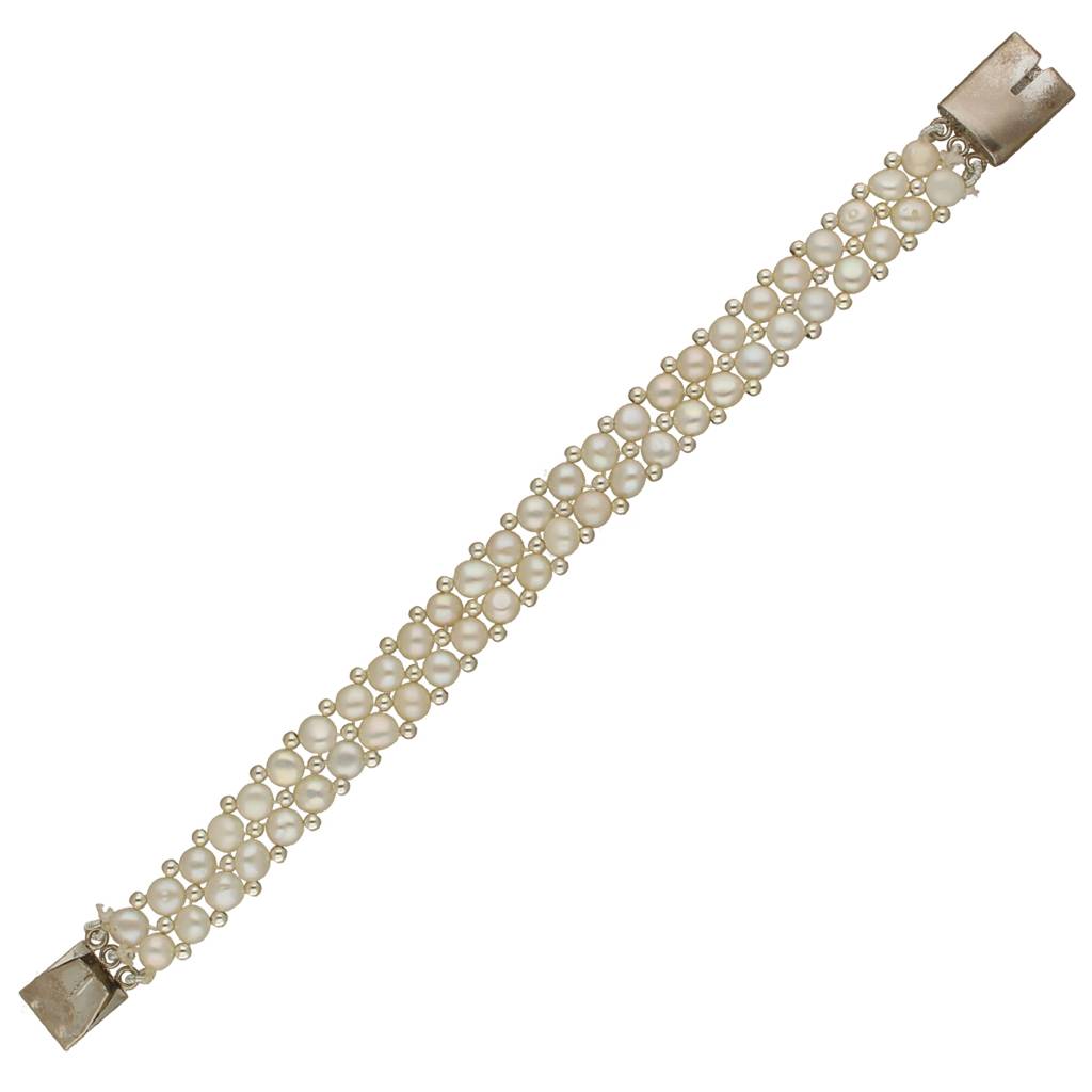 Marvelous 2 Lines Pearl Bracelet : JPAUG-23-147