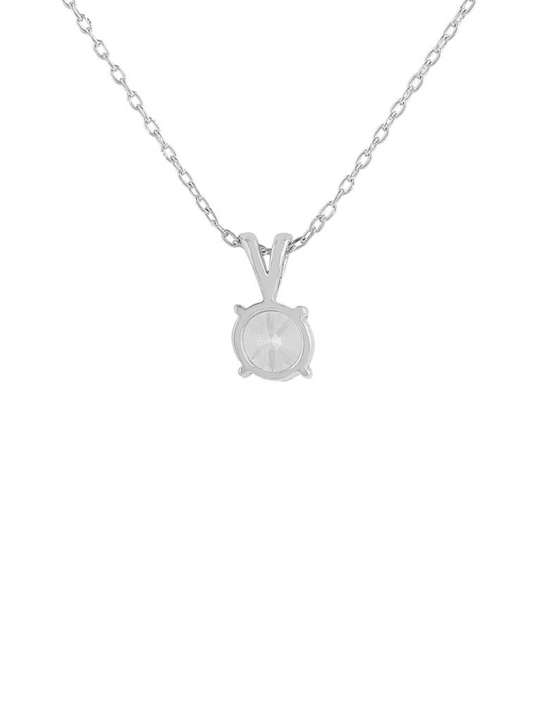 925 Sterling Silver Cz Embedded Pendant With Chain : 8905124441543