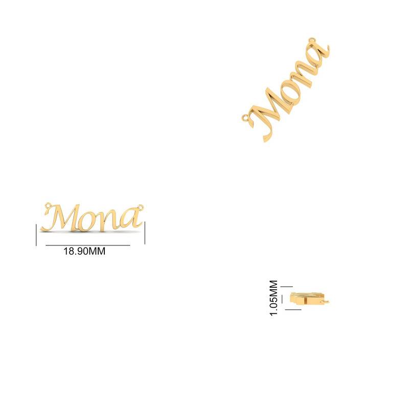 Personalized Cursive Nameplate Necklace : TGDP-206-Y