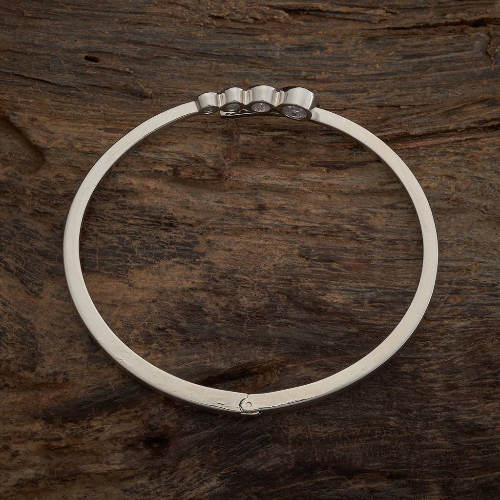 Kushal'S Fashion Jewellery White Plated Party Wear Zircon Kada-174662 : 418803