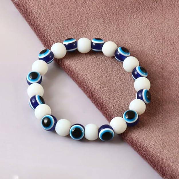 Gehena By Estele Bohemian Evil Eye Beaded Bracelet For Men & Women: Protective & Trendy Lucky Evil Eye Char : OSAK006-IRBLWEBR