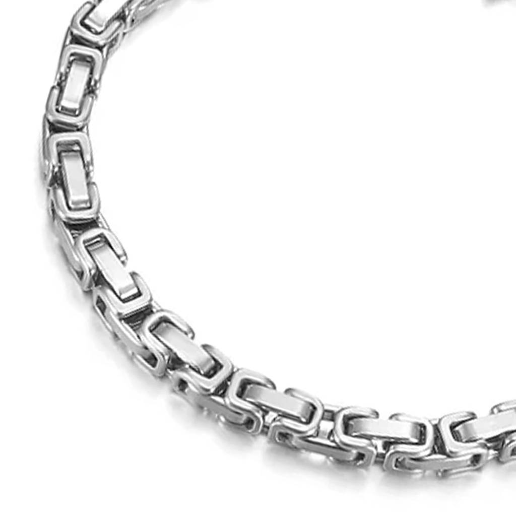 Stainless Steel Silver Plated Openable Fancy Bracelet Stylish Fashion Jewellery Gift For Men Boys : PX8B108S