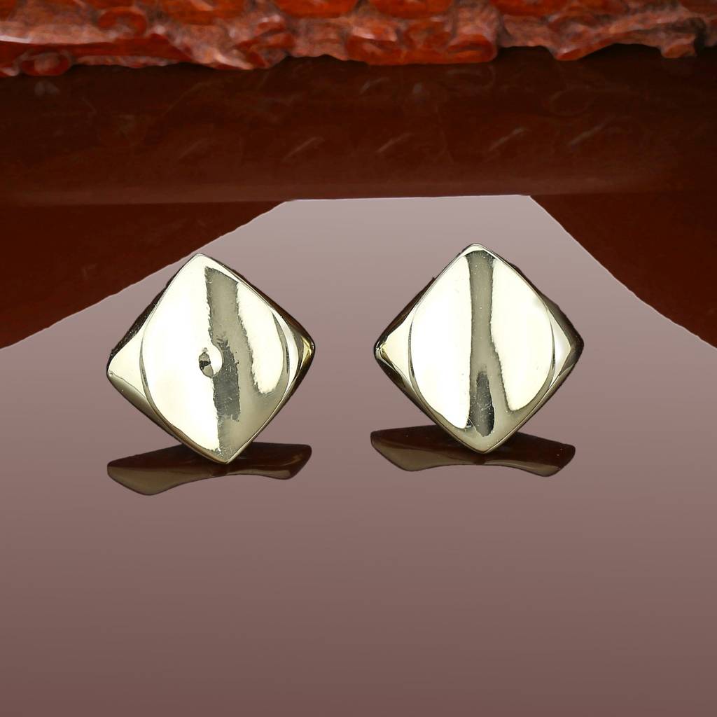 Estele Gold Plated Diamond Designer Stud Earrings For Women : 672707ER