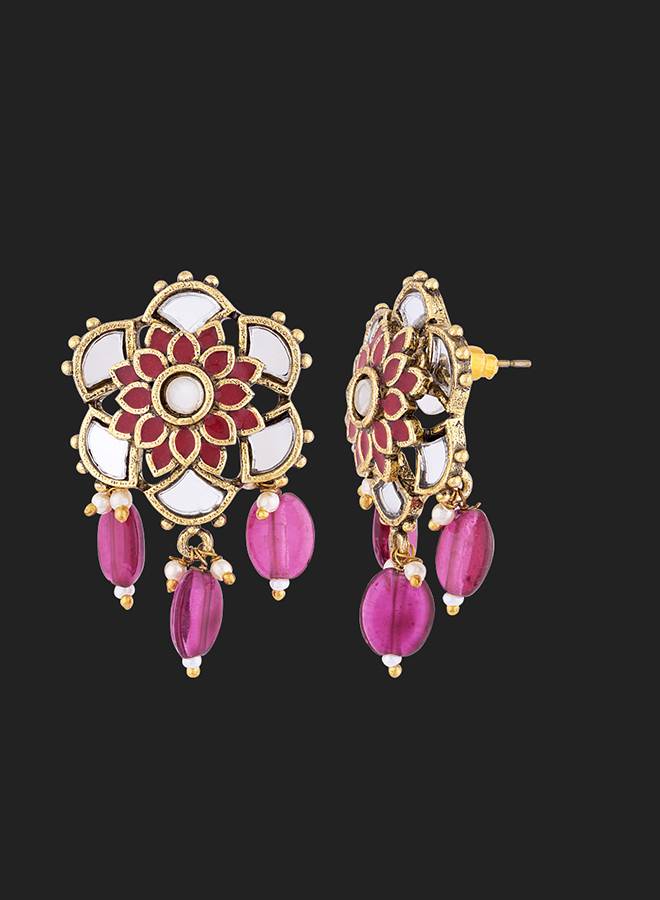 Thikri Jadau Style Necklace Set : 8905124079425