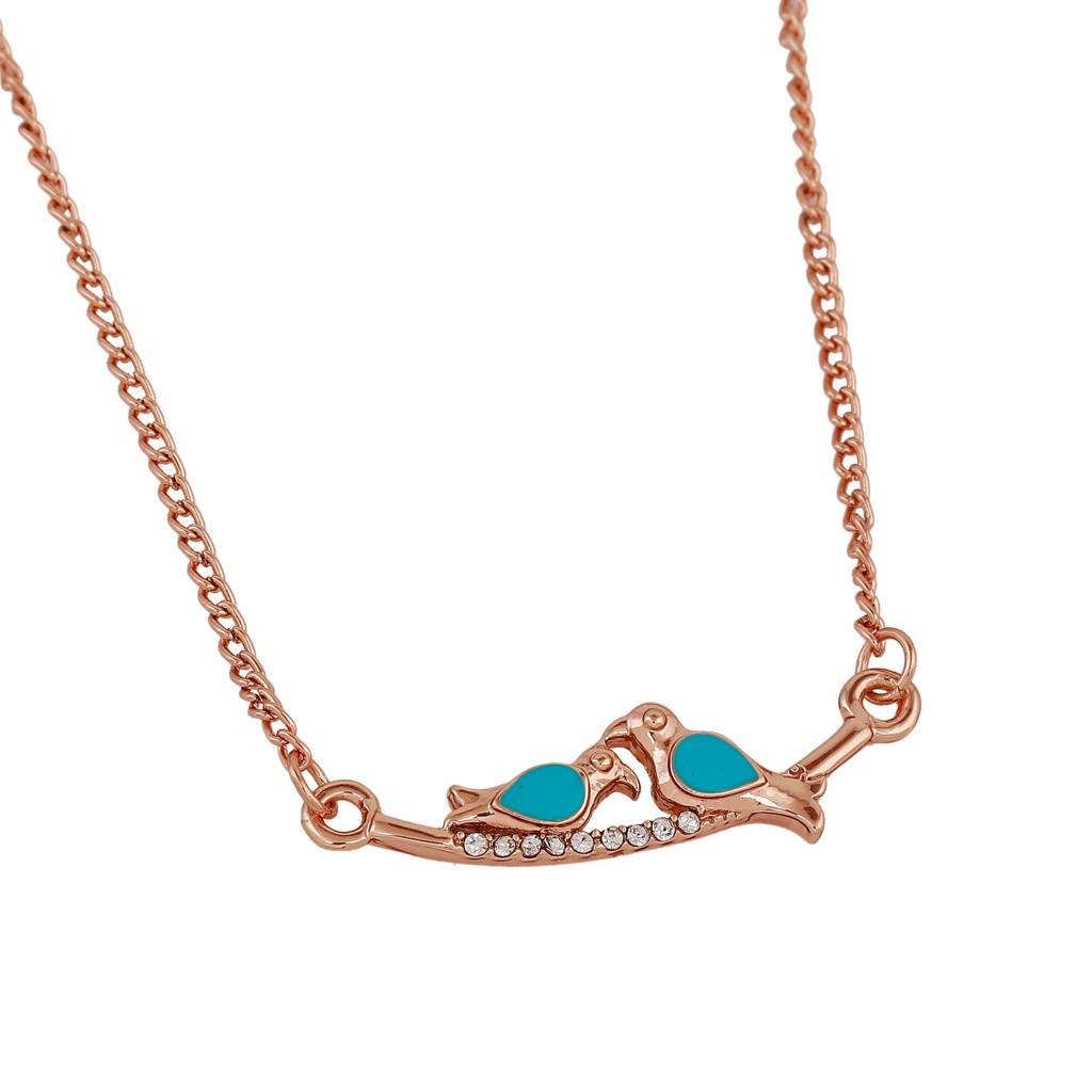 Estele Rosegold Plated Love Bird Designer Pendant For Women : 914-RGPENDANT