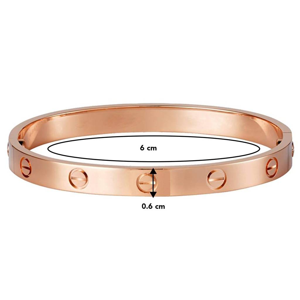 Rose Gold Plated 316L Stainless Steel Kada Bracelet For Men And Women : PX9B96