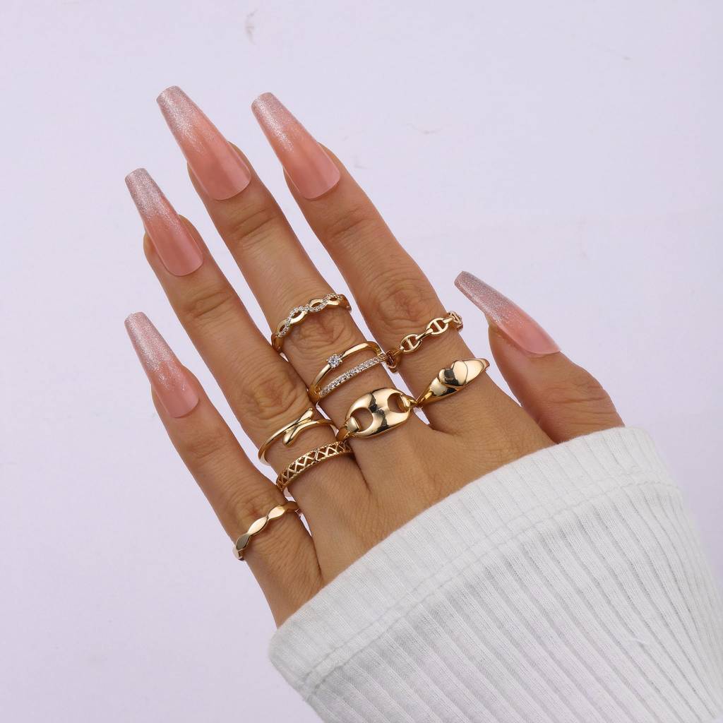 Set Of 8 Linked Eternity Rings : RC82848