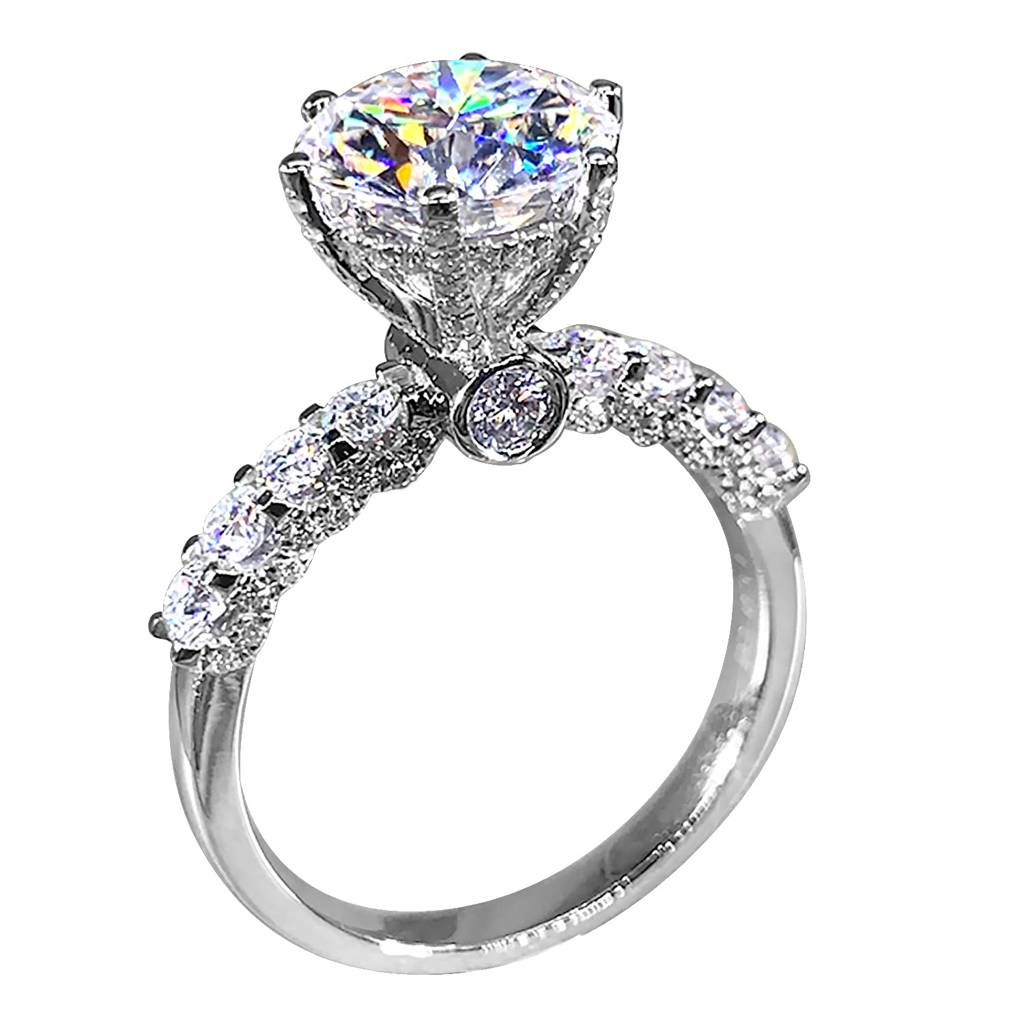 American Diamond Studded Silver Plated Finger Ring Fashion Wear Stylish Jewellery Gift For Girls & Women (Px8R98-7) : PX8R98-7