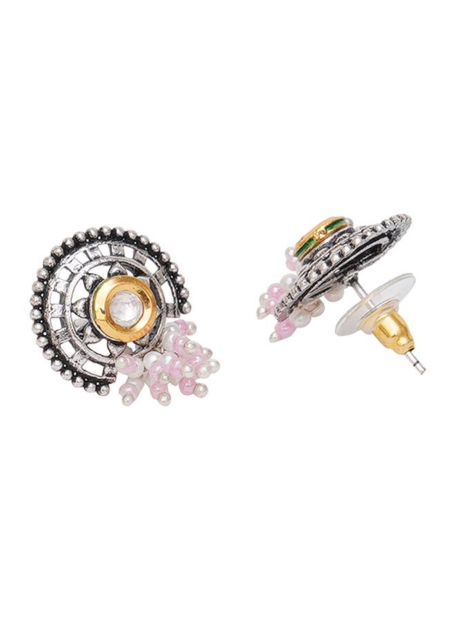 Festive Hues Light Beaded Oxidised Pink Pastel Jewellery Set : 8905124466522