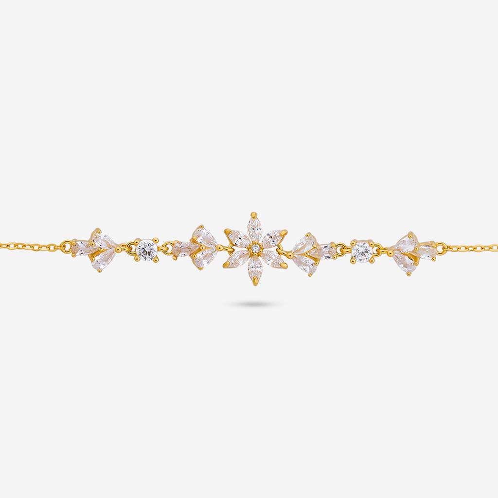 Gold-Plated Party Zircon 92.5 Sterling Silver Bracelet -458337 : 458337