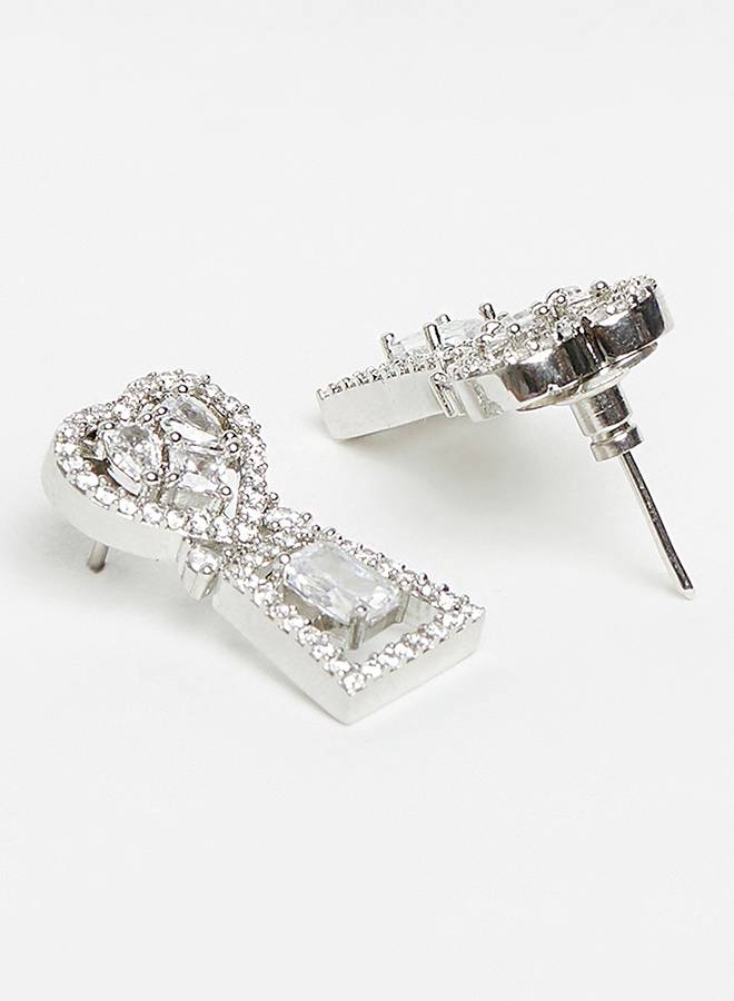 Cubic Zirconia Gems Embellished Sparkling Elegance Necklace Set : 8905124445329