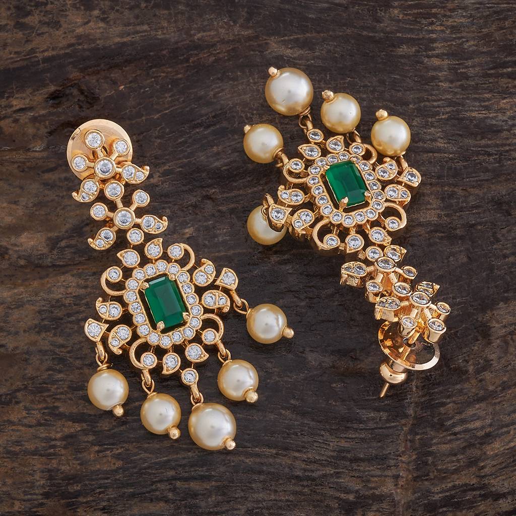 Kushal'S Fashion Jewellery Plated Party Zircon Drop Earrings-175774 : 421356