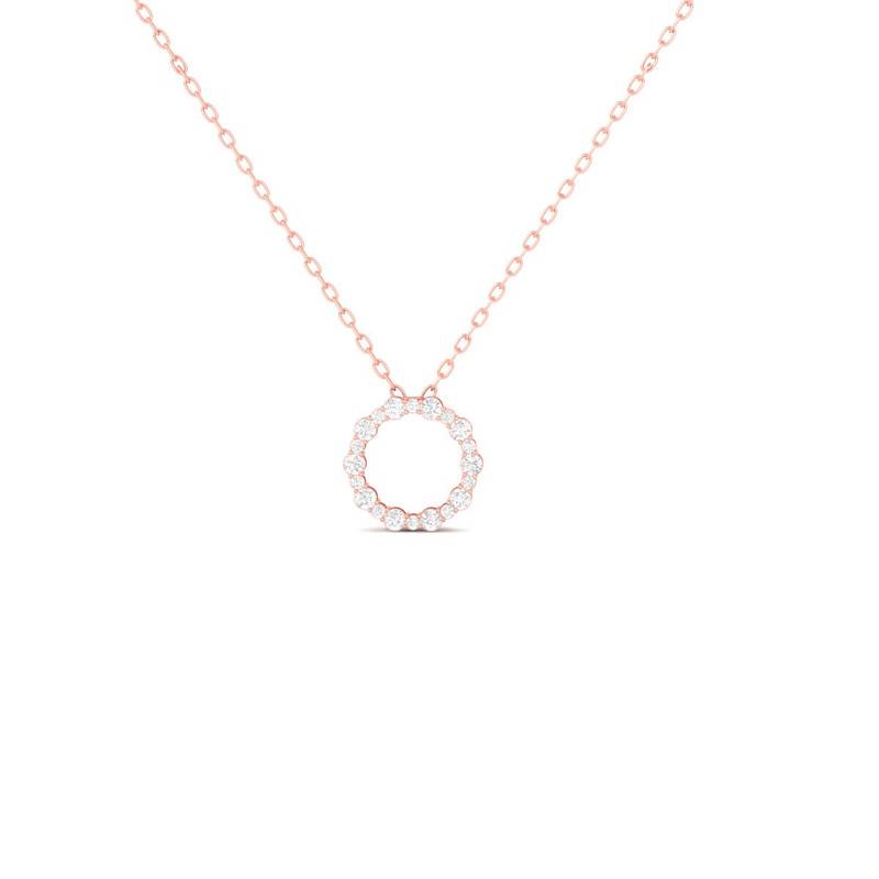 Moissanite Circle Of Life Necklace 14K Gold Plated : TGDP-284-Y
