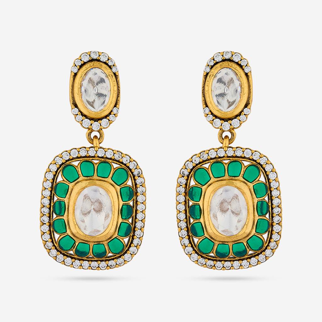 Victorian Plated Ethnic Kundan Drops -189236 : 449726