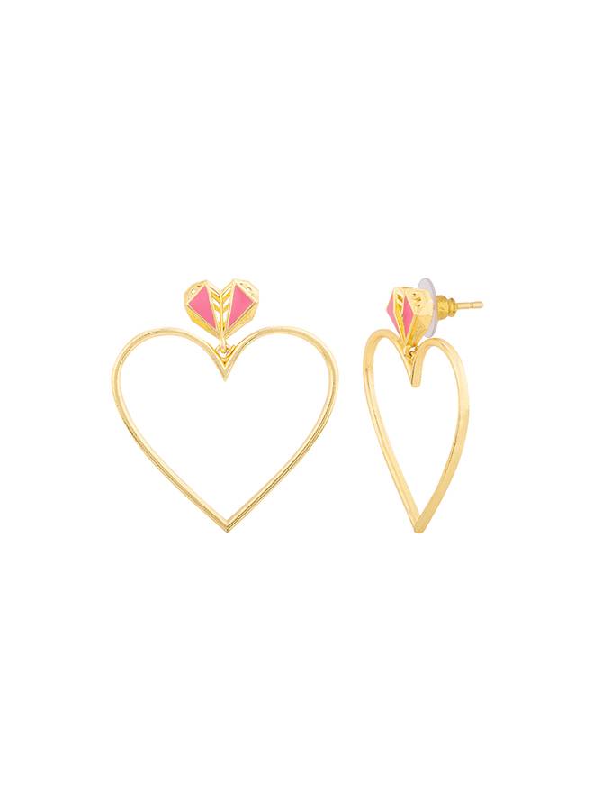 Mi Amore Heart Hoop Earrings : 8905124078169