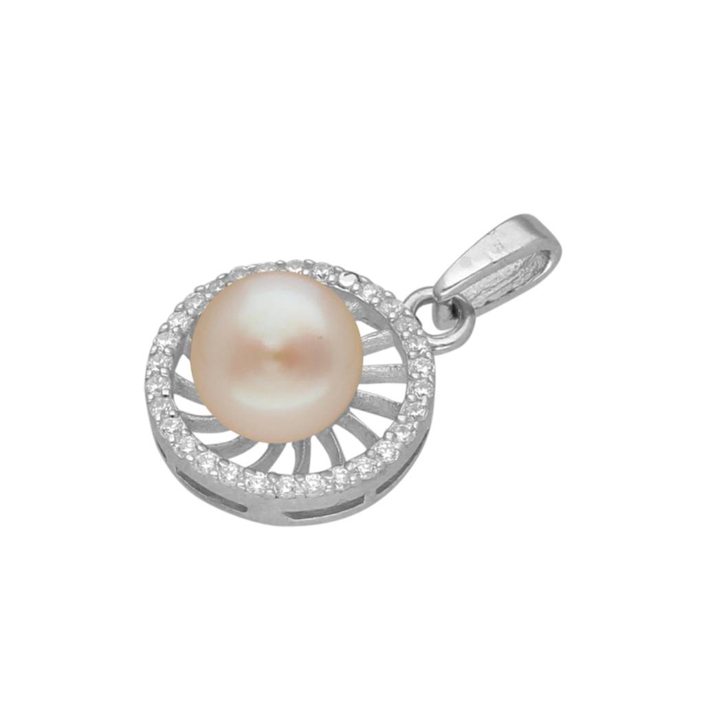 92.5 Sterling Silver Bishakha Designer Pearl Pendant : JPMAY-22-179