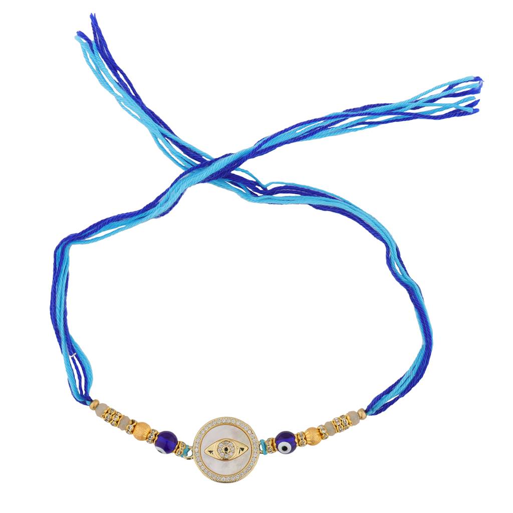 Diamond Charm Evil Eye Rakhi For Brother : 8905124561807