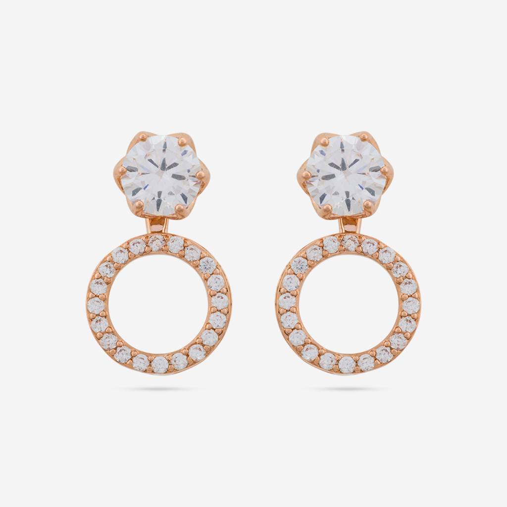 Kushal'S Fashion Jewellery White Rose-Gold Plated Party Trendy Zircon Drops-187404 : 446461