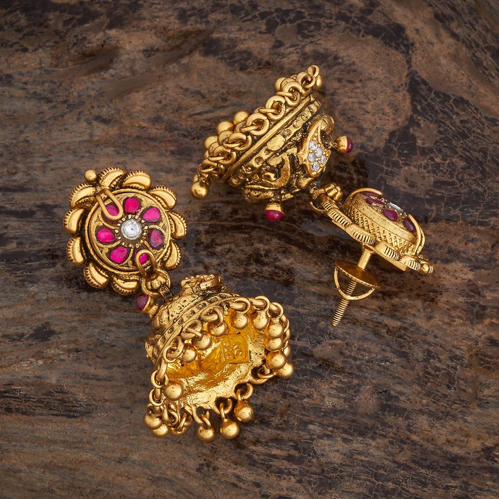 Kushal'S Fashion Jewellery Dome Shaped Jhumkas Earrings-177399 : 425353