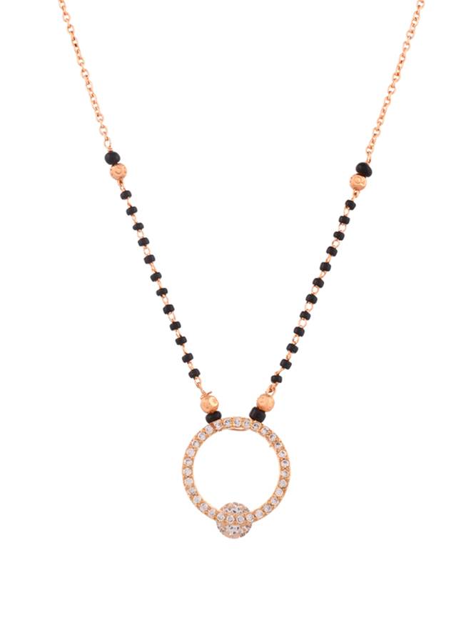 Sparkling Elegance Rose Gold Plated Zirconia Mangalsutra : 8905124522488