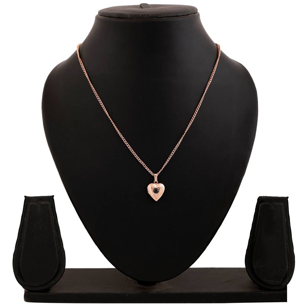 Estele Rosegold Plated Openable Heart Shaped Pendant With Austrian Crystal For Women : 806-RGPENDANT