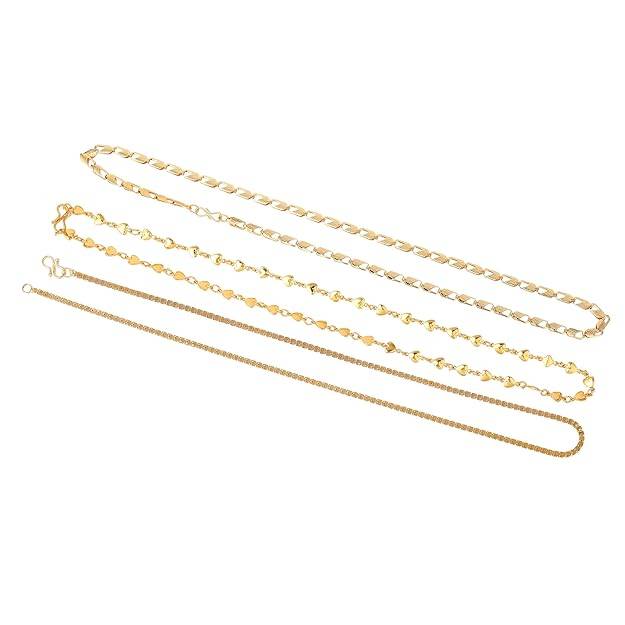 Fashion Jewelry Combo Of 3 Neck Chains For Men: Gold Plated Timeless Luxury Lightweight Combo Of 3 Neckla : OSAKCOM003-IGCHAIN