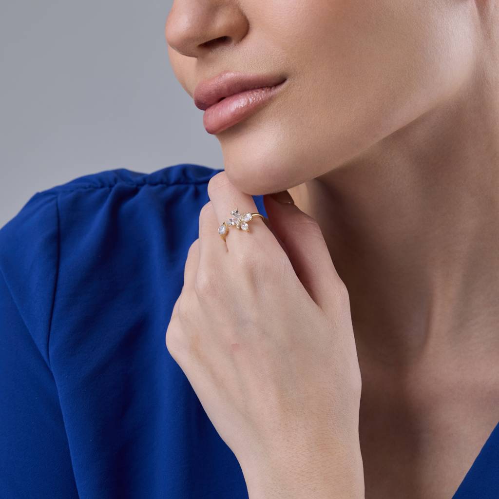 White Gold-Plated Party  Trendy Zircon Finger Ring-443731 : 443731