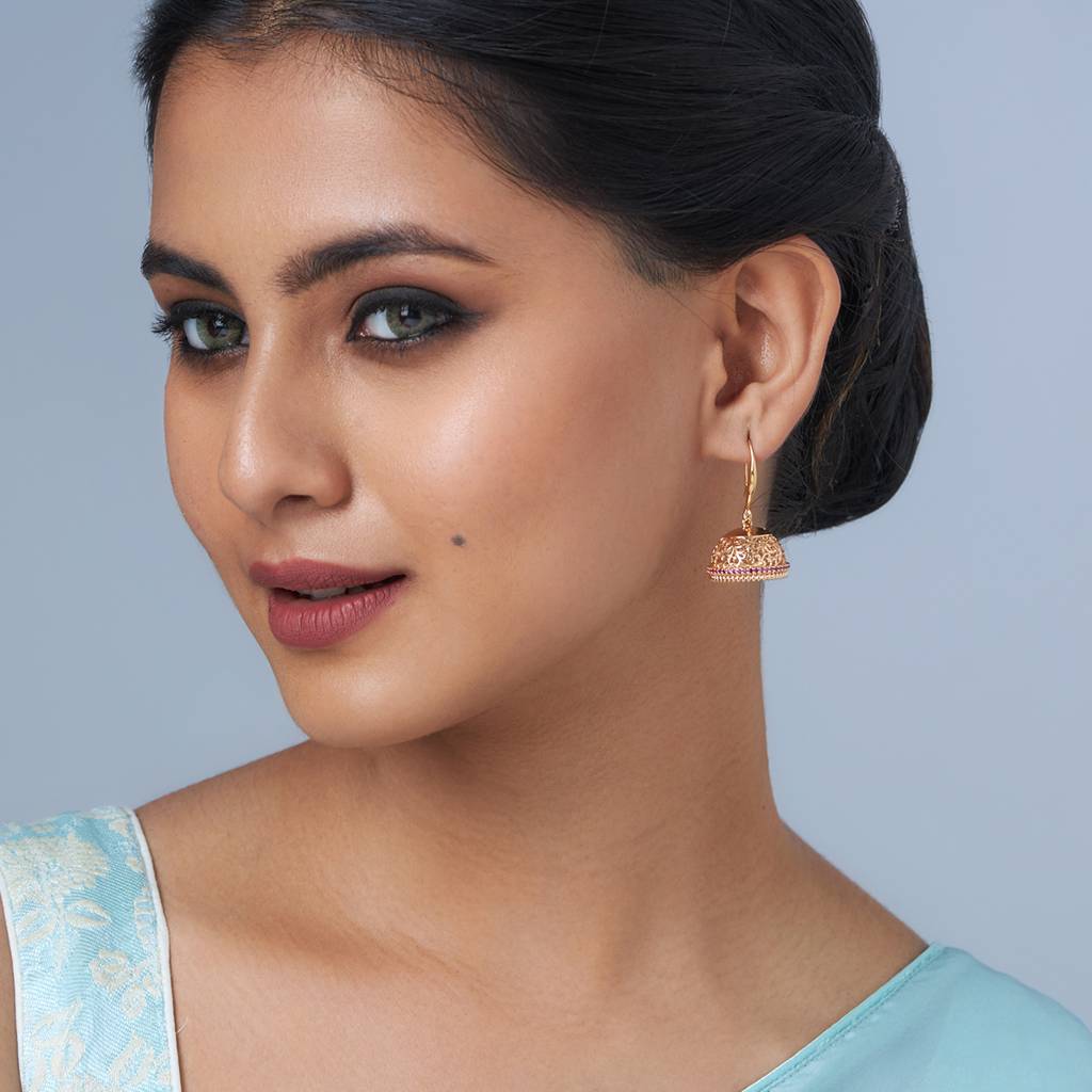 Kushal'S Fashion Jewellery-Plated Party Zircon Jhumkas-158925 : 380290