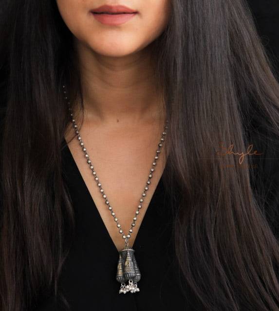 Tattva Intricate Three Dimensional Cone Ball Chain Necklace : SN1081
