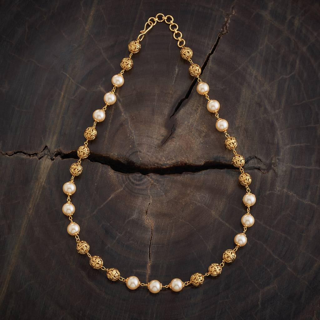 Kushal'S Fashion Jewellery Pearl Gold-Plated Ethnic Antique Mala Necklace-173491 : 416497
