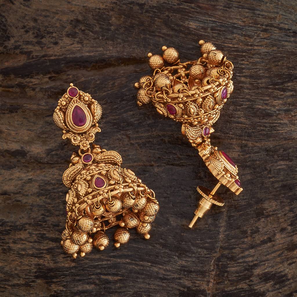 Kushal'S Fashion Jewellery Dome Shaped Jhumkas Earrings-181495 : 433691