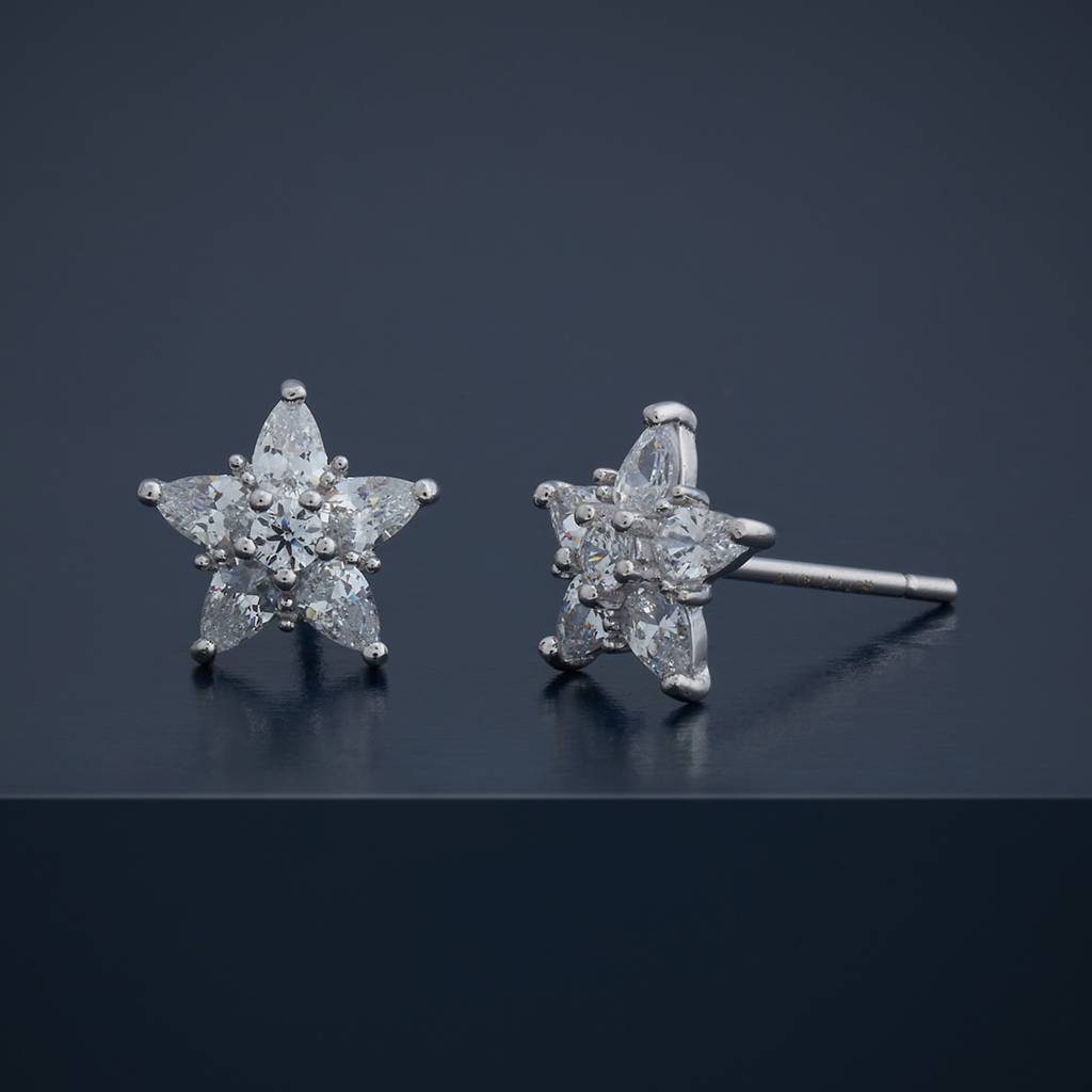 Kushal'S Fashion Jewellery Plated Zircon 92.5 Sterling Silver Studs-183230 : 437597