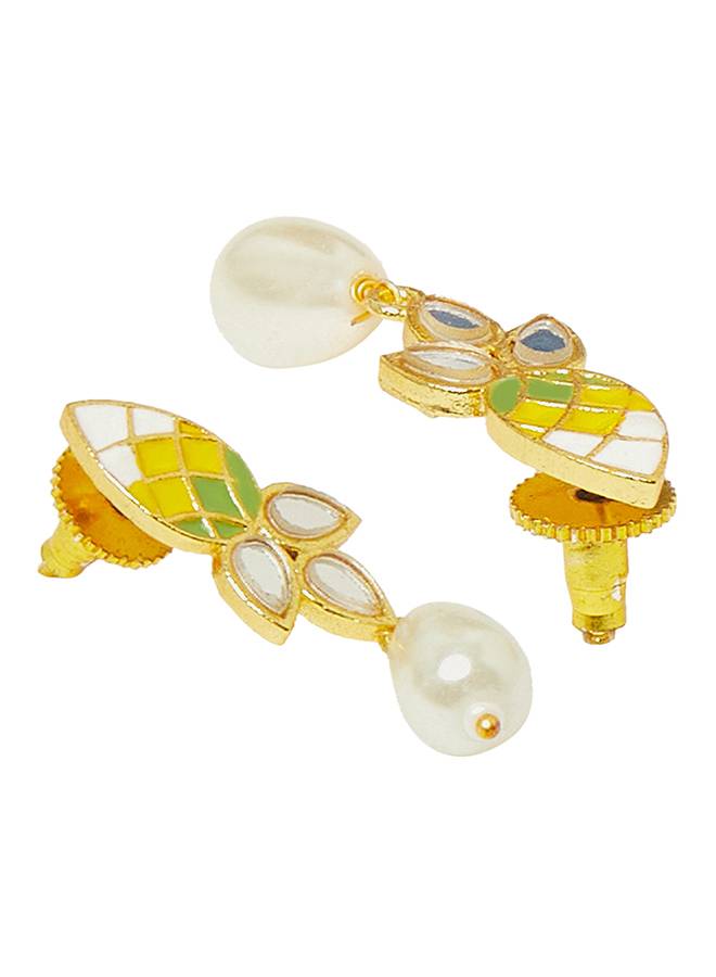 Festove Hues White Pearls Gold Plated Jewellery Set : 8905124458848