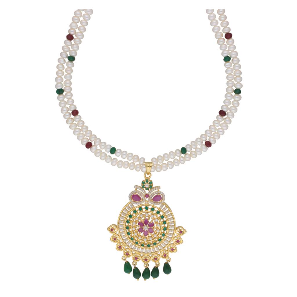 Kashika 2 Lines Round Pearl Necklaces : JPFEB-22-215