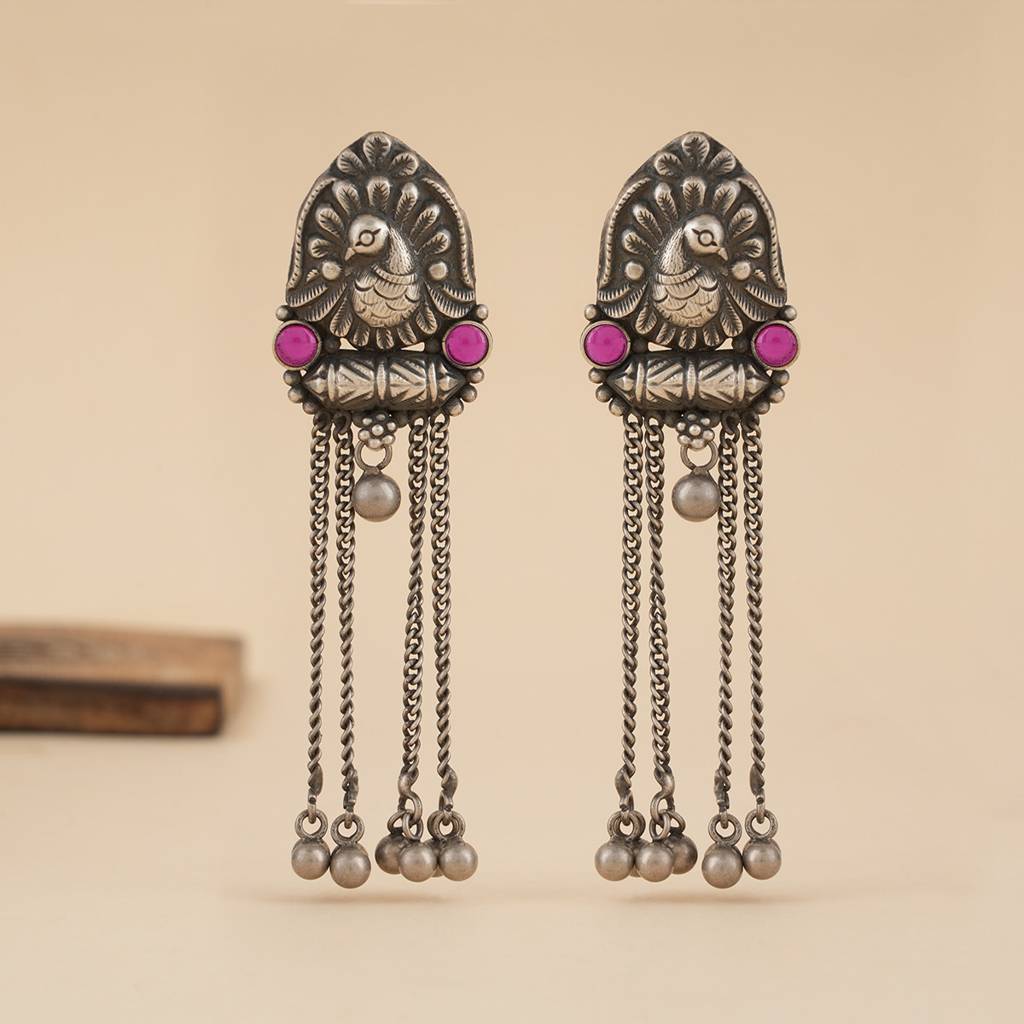 Peacock Silver Earrings : SSE848