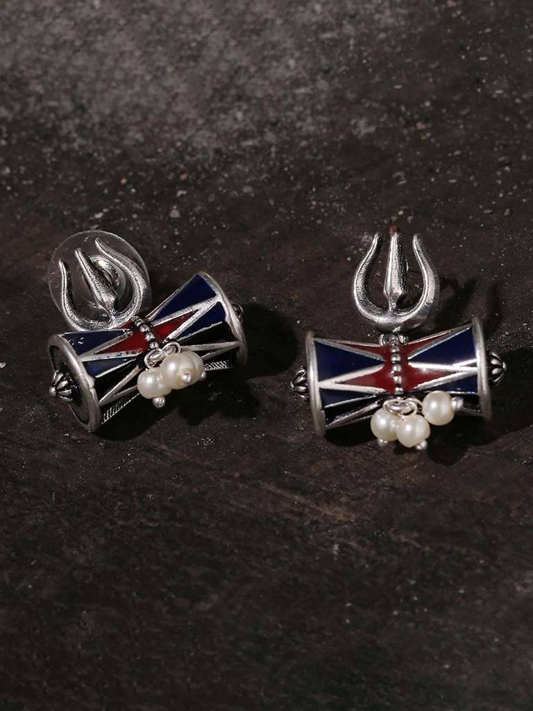 Moksha Damru Trishul Earrings : 8907617888163