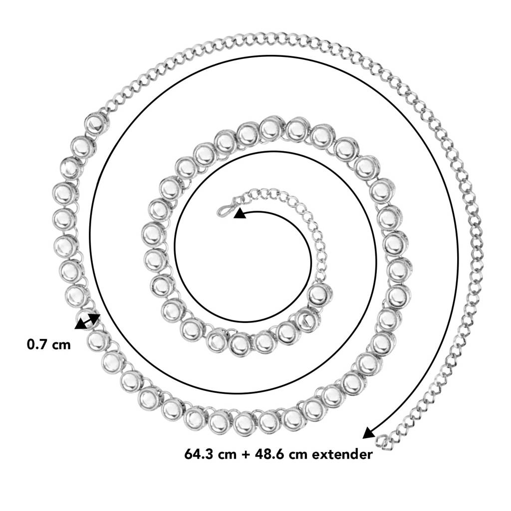 Traditional Jewellery Wedding Bridal Plated Kundan Brass Alloy Waist Belt Kamar Bandh Belly Chain For Women Gir : PF25BCH001RW