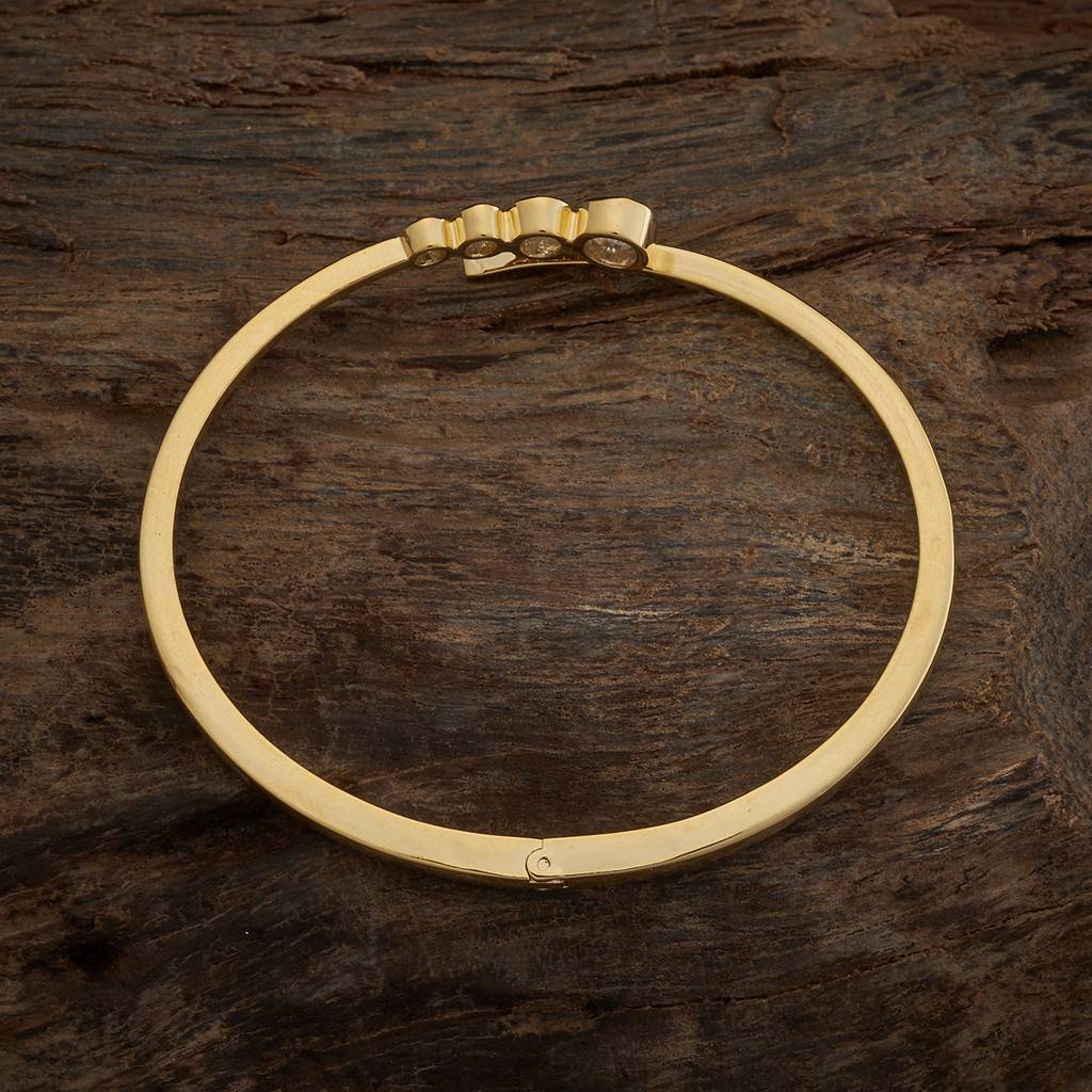 Kushal'S Fashion Jewellery White Plated Party Wear Zircon Kada-174662 : 418802