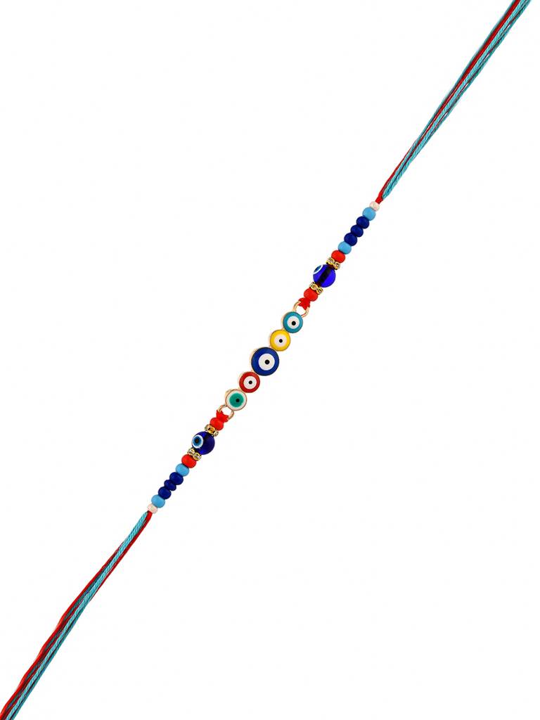 Colourful Evil Eye Charms Thread Rakhi For Brother : 8905124524550