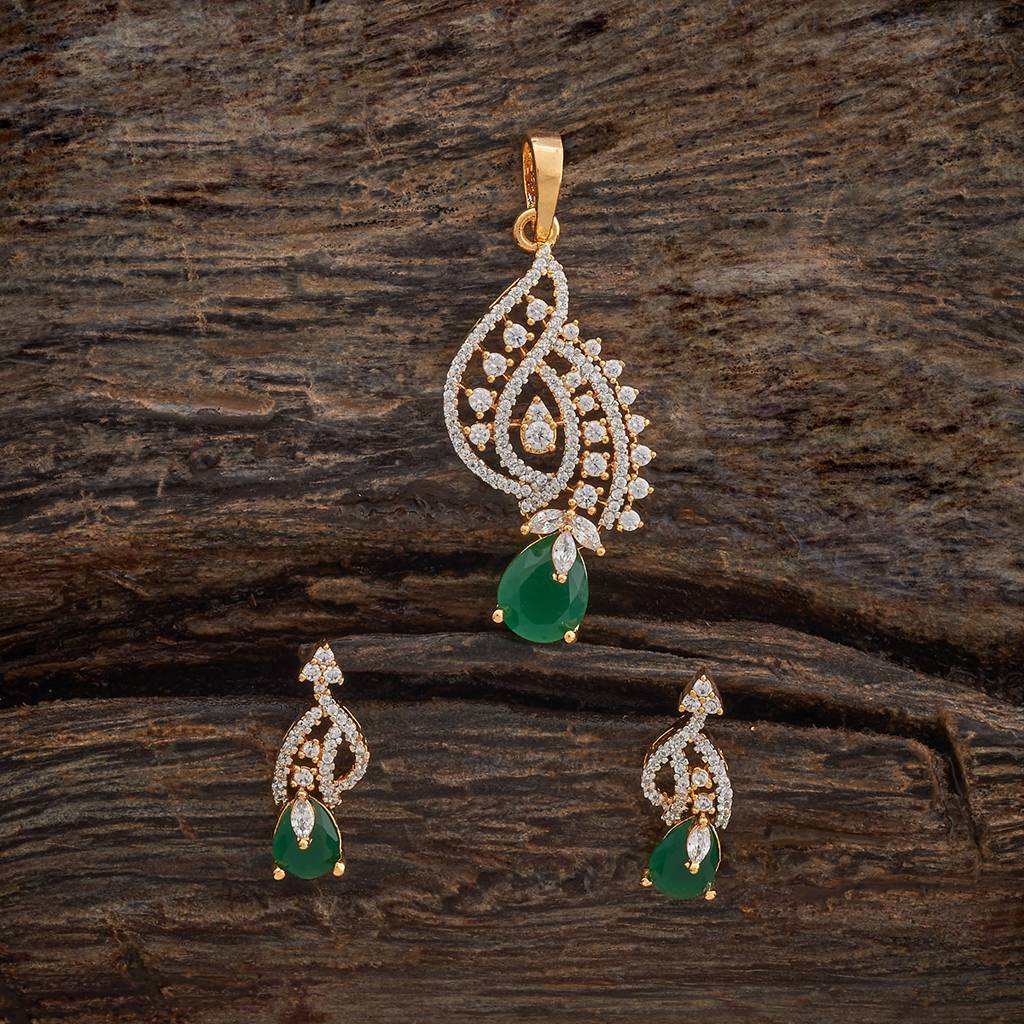 Kushal'S Fashion Jewellery Plated Party Zircon Pendant Set -181217 : 433277