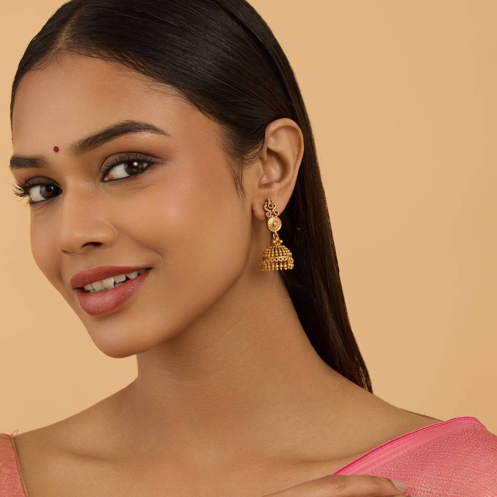 Kushal'S Fashion Jewellery Dome Shaped Jhumkas Earrings-179453 : 429428
