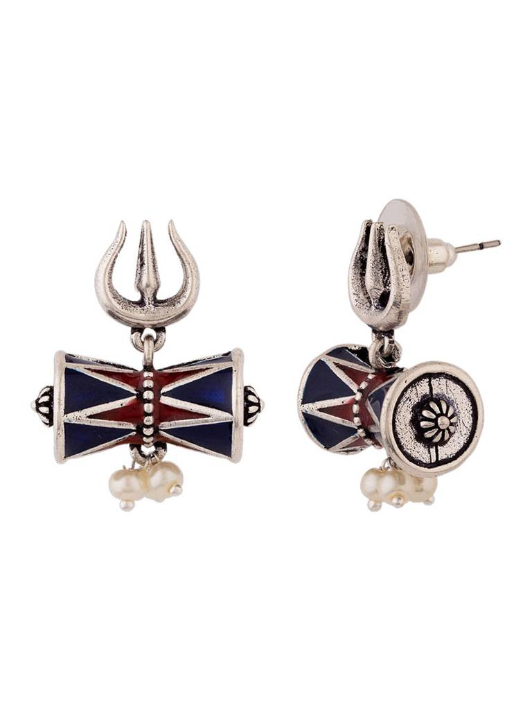 Moksha Damru Trishul Earrings : 8907617888163