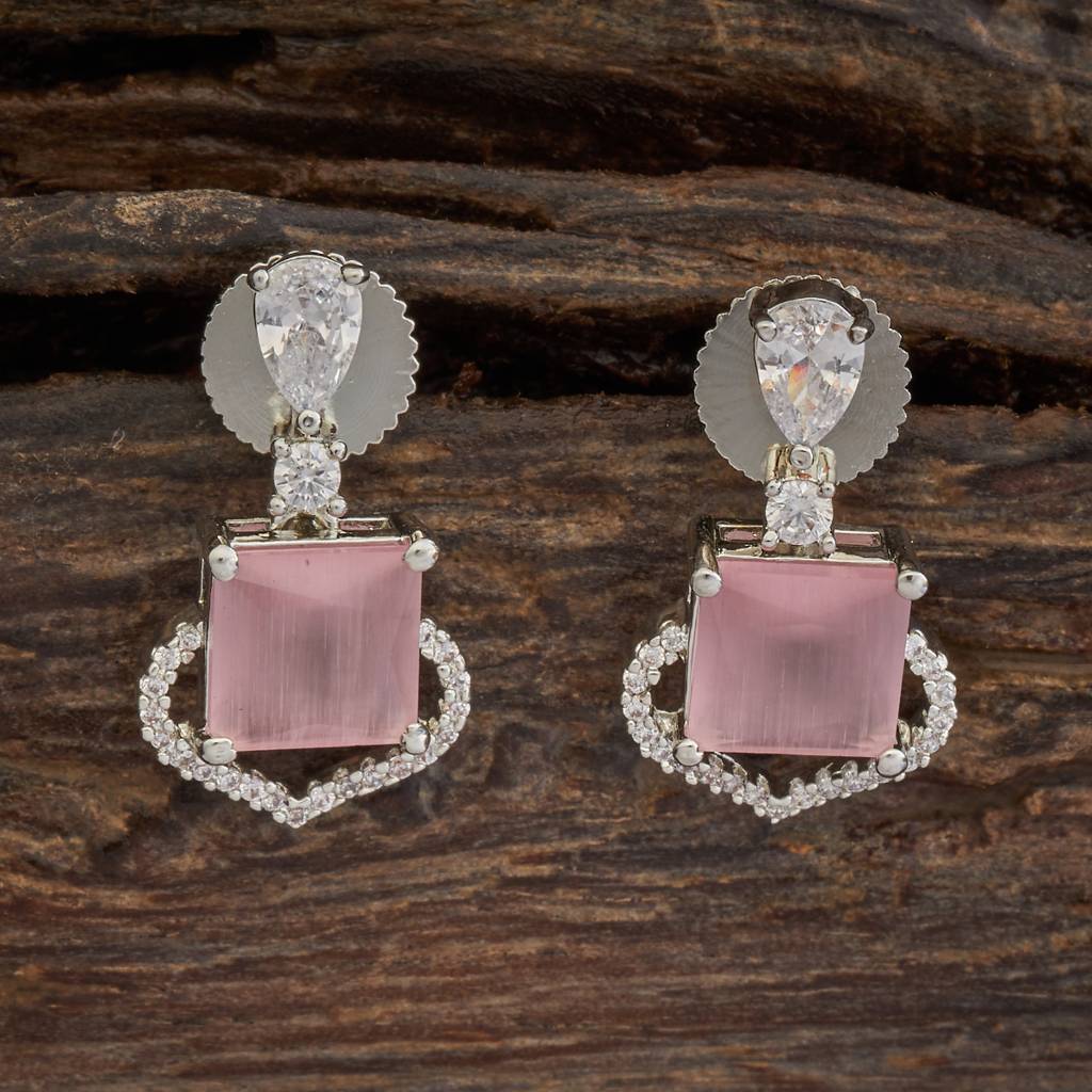 Kushal'S Fashion Jewellery Rhodium Plated Party Wear Zircon Earring-173420 : 416411