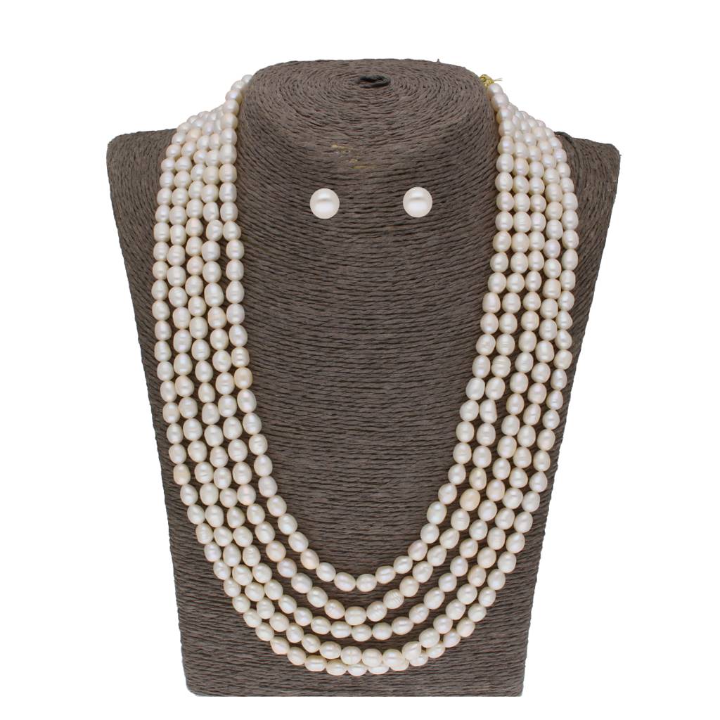 Jhanvi 5 Lines Pearl Necklaces : JPFEB-22-186