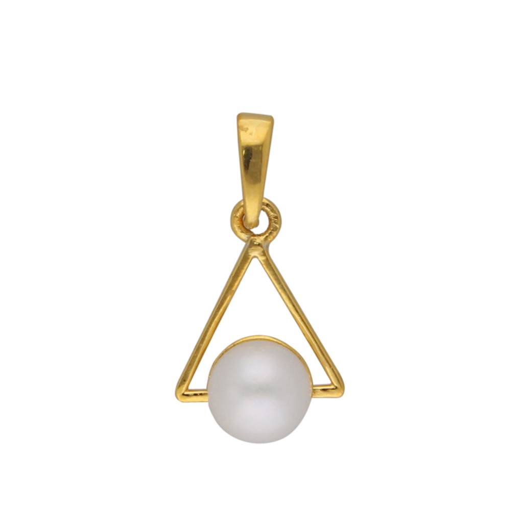 92.5 Sterling Silver Jagrati Simple Pearl Pendant : JPMAY-22-172