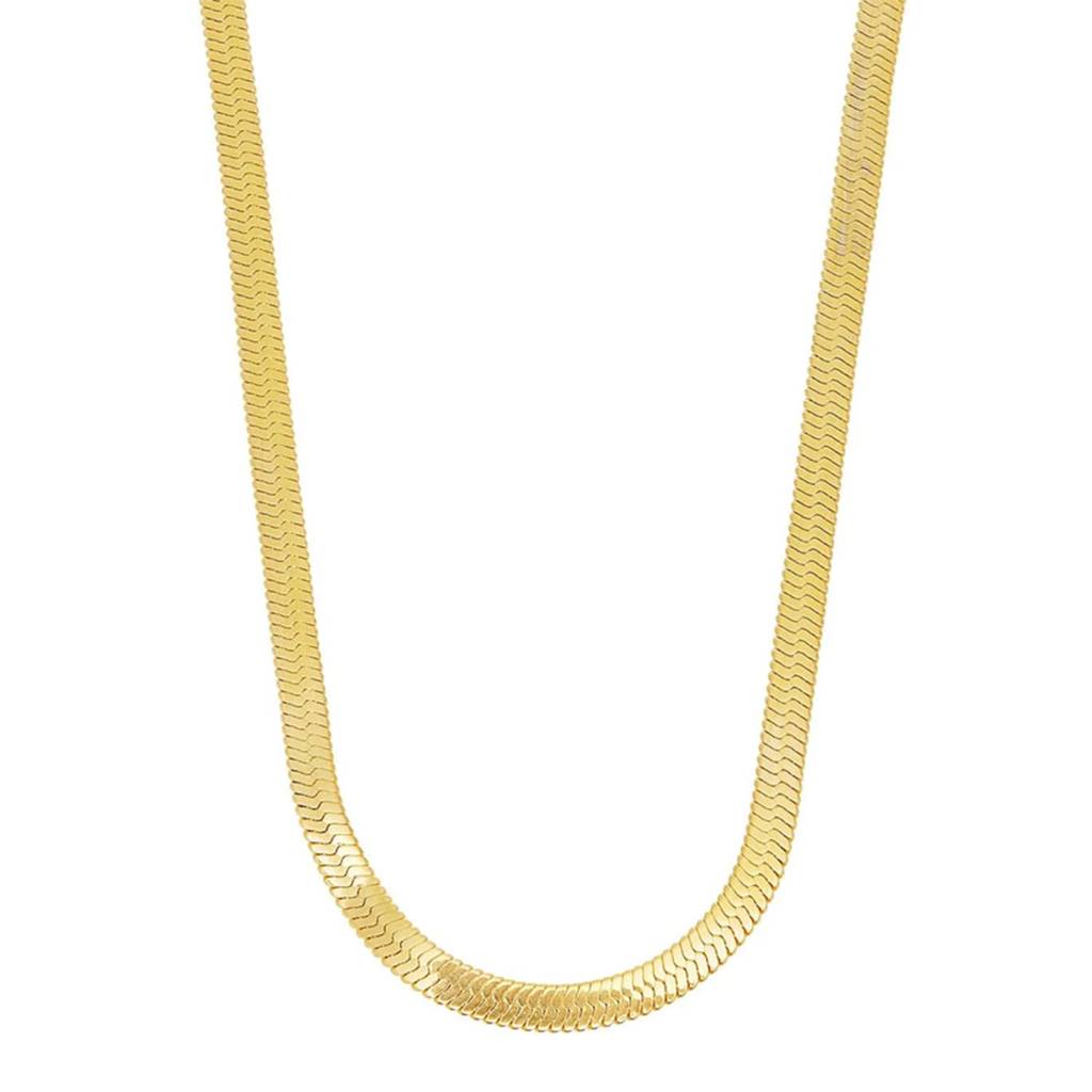 Gold Plated Stainless Steel Herringbone Chain Stylish Fashion Jewellery For Men : PX5CH66G