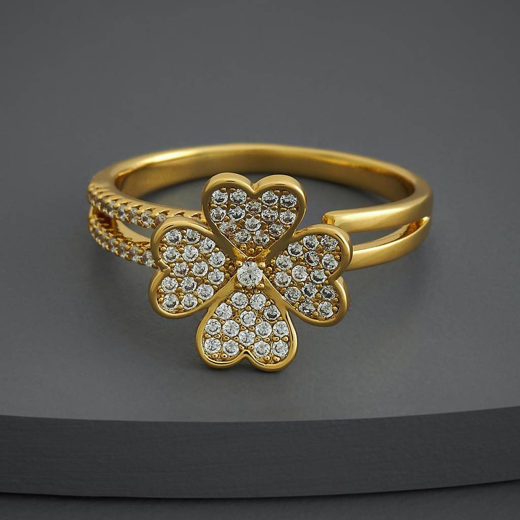 Kushal'S Fashion Jewellery White Gold-Plated Party Trendy Zircon Finger Ring-186802 : 445315