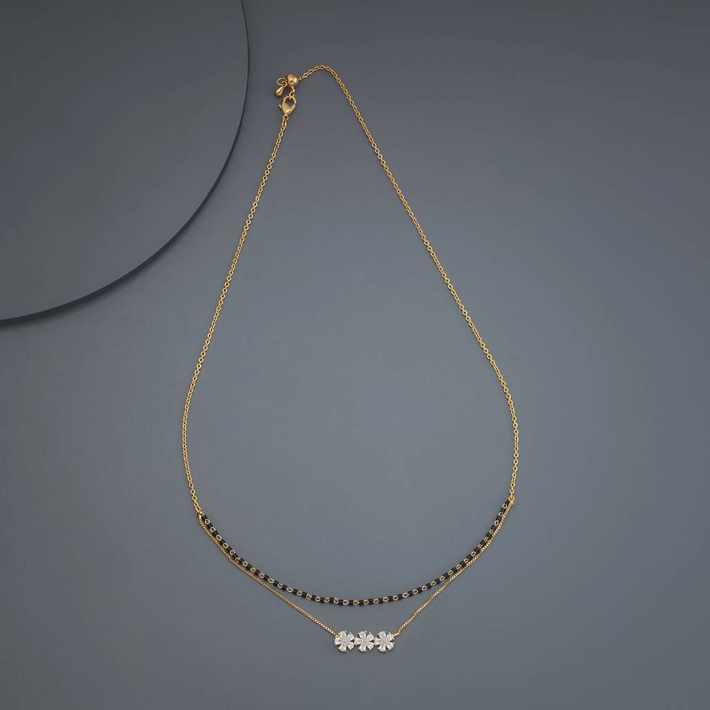 Kushal'S Fashion Jewellery White Gold-Plated Casual Wear Trendy Mangalsutra-184853 : 441320