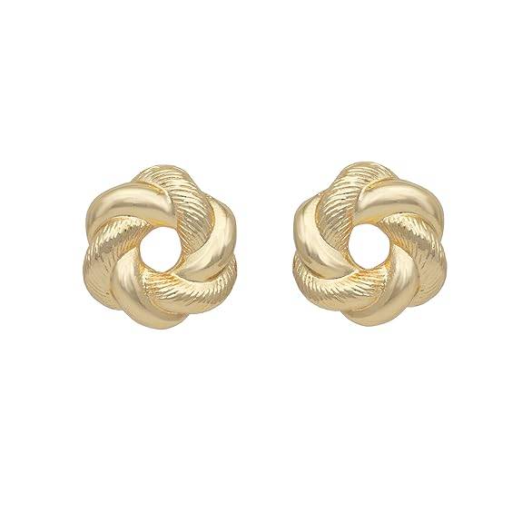 Classic Gold Plated Knot Earrings | Stylish Stud Jewelry For Women : 5010020-IGER