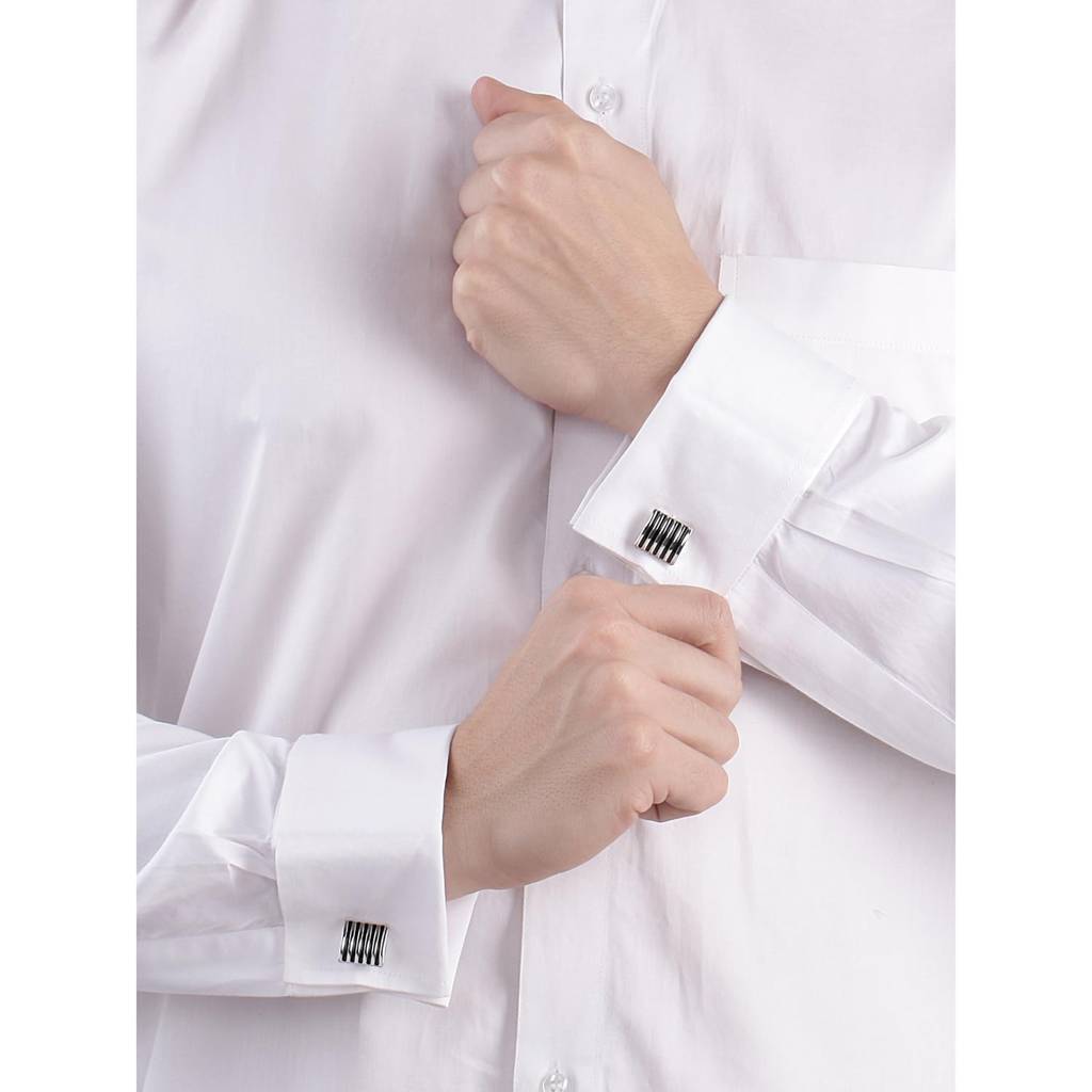 Unique Black Stripes Shirt Cufflinks For Men Business Corporate Wedding Gift : PX9CL09BL